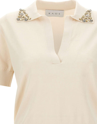 Polo con ricamo gioiello SP1NT009 1096 KAOS 