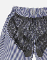 Shorts trompe l'oeil a righe VAQ11P021 WHTBLUE VAQUERA 