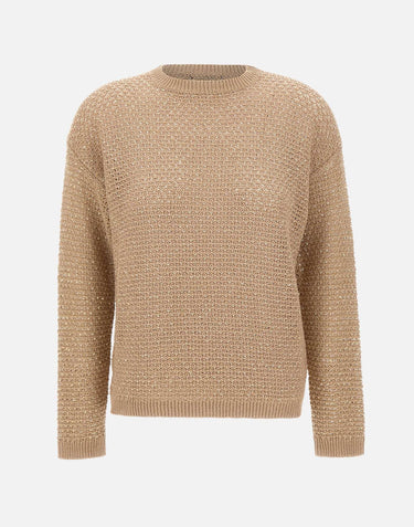 Maglia in fettuccia di cotone con paillettes MAD276F534 M120VR3 FABIANA FILIPPI 