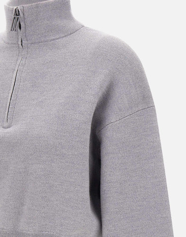 "Fine merino sweater half zip" 1425KJU006610B MELANGE VICTORIA BECKHAM 