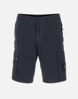 Shorts in tela di cotone biologico spazzolato effetto "old" L100019S00WA V0120 STONE ISLAND 