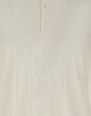 Polo in cotone a maxi coste DC115217 BIANCO DELLA CIANA CASHMERE 