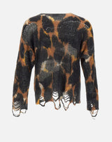 Maxi maglione leopardato con strappi F5LAMAJP065 570 LANEUS 