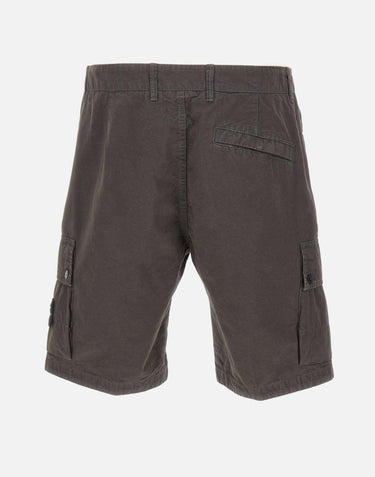 Shorts in tela di cotone biologico spazzolato effetto "old" L100019S00WA V0165 STONE ISLAND 