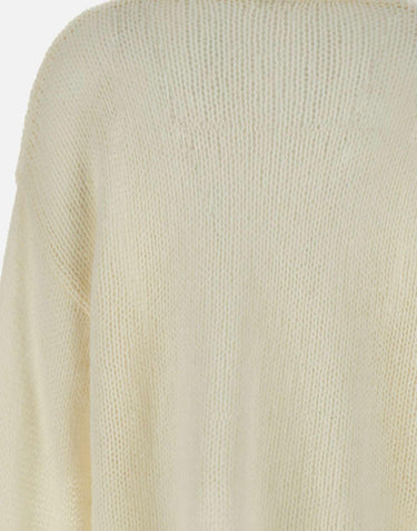 "Loose stitch crewneck" 24564 IVORY SOFT GOAT 