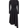 Abito asimmetrico con drappeggi 1326JDR007340A BLACK VICTORIA BECKHAM 