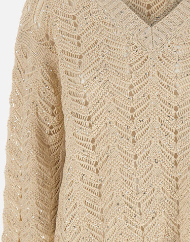 Maglia in filato di cotone con paillettes 2616361032600 002 MAX MARA STUDIO 