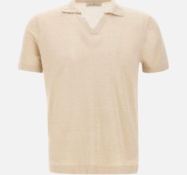Polo in misto lino e cotone DC126102 BEIGE DELLA CIANA CASHMERE 