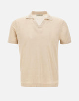 Polo in misto lino e cotone DC126102 BEIGE DELLA CIANA CASHMERE 