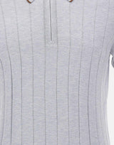 Polo in seta con zip 43128 23510050 GRAN SASSO 