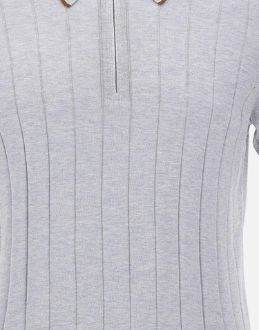 Polo in seta con zip 43128 23510050 GRAN SASSO 
