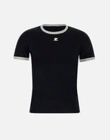 T-shirt "Signature contrast" VESJTS017JS0070 BLKHERWHITE COURREGES 