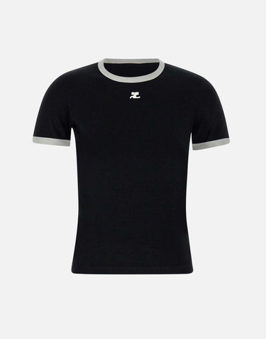 T-shirt "Signature contrast" VESJTS017JS0070 BLKHERWHITE COURREGES 
