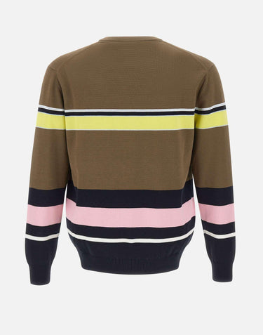 Maglia girocollo con righe e logo A0039505 0001 ICEBERG 