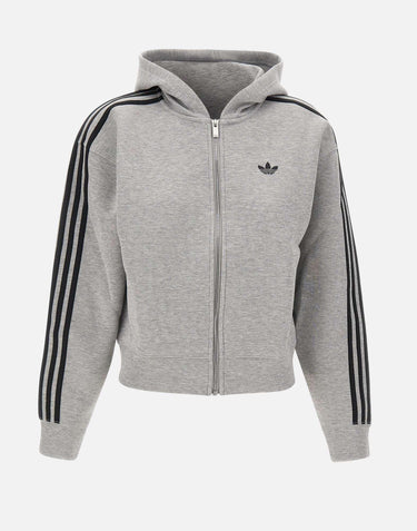 "Adicolor 3-Stripes Spacer Full-Zip Hoodie" JY2620 GREY ADIDAS 