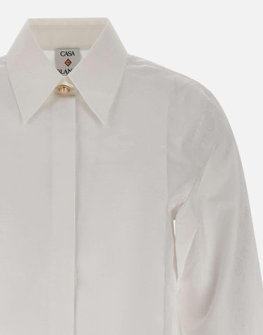 "Cotton monogram cropped shirt" WAW25SH217 01 CASABLANCA 