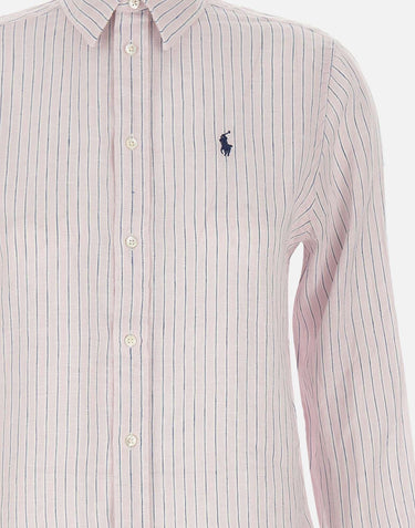 Camicia over in lino a righe 211A96158 011 POLO RALPH LAUREN 