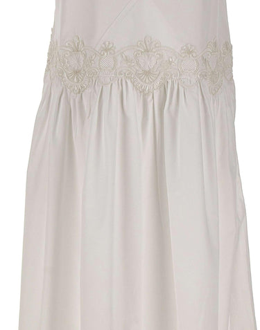 Abito lungo con pizzo floreale W06040581 WHITE MAURIZIO MYKONOS 
