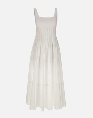 Abito in popeline con gonna ampia 2616221022600 001 MAX MARA STUDIO 