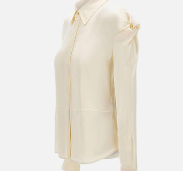 Camicia in raso con nodi 1226WSH007231A IVORY VICTORIA BECKHAM 
