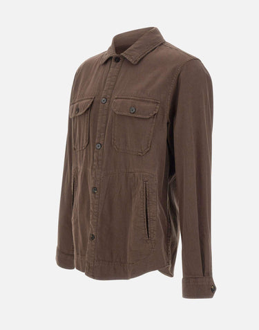 Camicia Safari in misto cotone e lino CFWOOS2036 MRUT528810026 WOOLRICH 