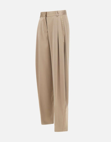 Pantaloni "Tracy" in satin T170471C TNP229GREIGE THE ANDAMANE 