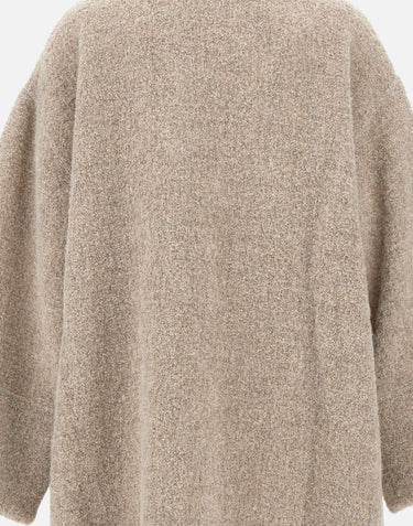 Cappotto in lana emohair W07100680 50LTBROWN MAURIZIO MYKONOS 