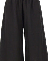 Pantaloni palazzo in lino W01340881 BLACK MAURIZIO MYKONOS 