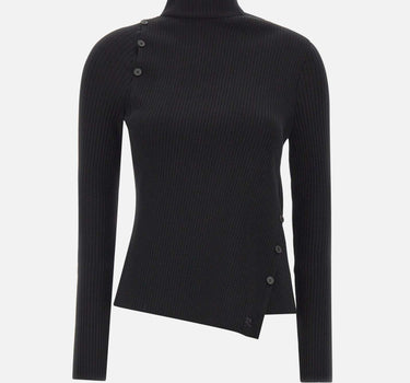 "Oblique butonned sweater" 425MPU258FI0001 BLACK COURREGES 