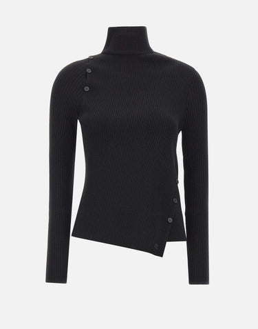 "Oblique butonned sweater" 425MPU258FI0001 BLACK COURREGES 