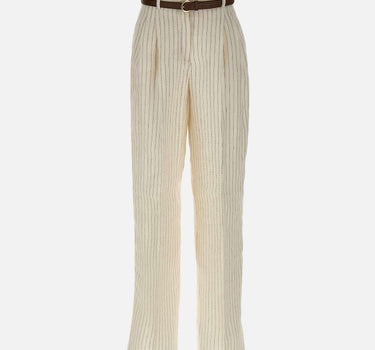 Pantalone in lino gessato 2616131082600 001 MAX MARA STUDIO 