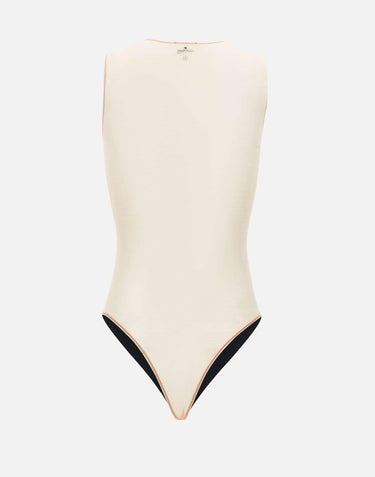 "Illusion Satin Bodysuit" 225JBD139TA0007 B067 COURREGES 