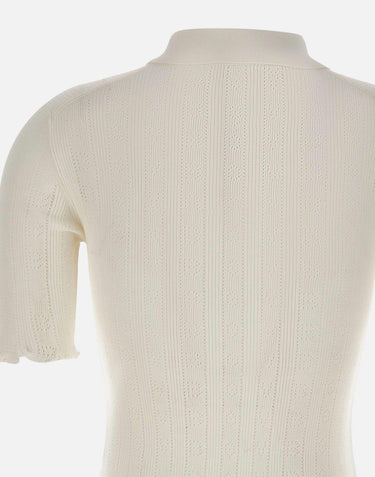 Polo con volant 1226KTP007273A WHITE VICTORIA BECKHAM 