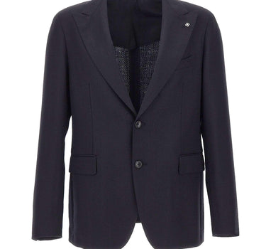 Blazer in lana con motivo spigato 1SVS26B120187 B1100 TAGLIATORE 