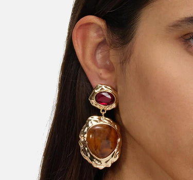 "Mottled Gold Multi Tiered Earrings" 644EGD GOLD SELF-PORTRAIT 