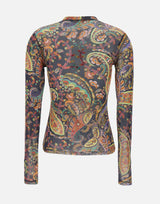 Top in tulle stretch con motivo Paisley WRJA0038 AKG51X0884 ETRO 