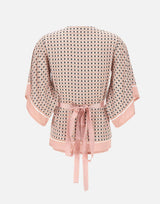 Blusa incrociata con micro stampa 191068 001 KANGRA 