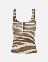 Top in costina a stampa zebra 2T123A M1035 BLUMARINE 