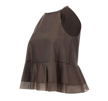 Top smanicato con balze SP1GX030 6044 KAOS 