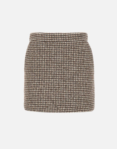 Minigonna con fantasia pied de poule RI5LE019 6006 KAOS 