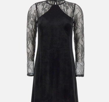 Abito in velluto con pizzo MF5466J4952 22222 LIU-JO 