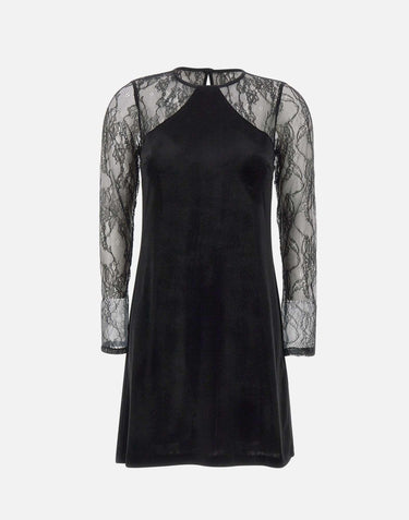 Abito in velluto con pizzo MF5466J4952 22222 LIU-JO 