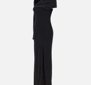 "One Shoulder Crepe Jersey Dress" 425JR0735JS0145 BLACK COURREGES 