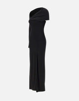 "One Shoulder Crepe Jersey Dress" 425JR0735JS0145 BLACK COURREGES 