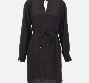 Abito nero animalier MF5317T082A 22222 LIU-JO 