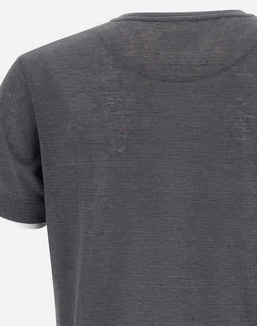 T-shirt "Lin" in lino e cotone LINVR0323 PIOMBO BOB 