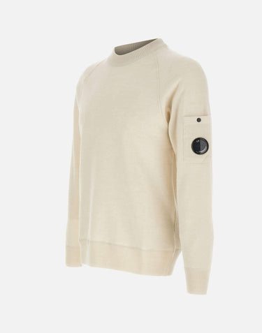 "Merino Wool Felted Crewneck Lens Sweater" 19CMKN198A 110468A103 C.P. COMPANY 