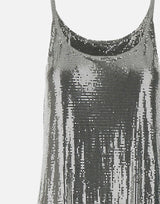 "Silver Mesh Tank Top" 25PITO054MH0004 P040 RABANNE 