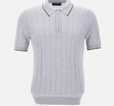 Polo in seta con zip 43128 23510050 GRAN SASSO 
