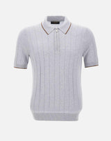 Polo in seta con zip 43128 23510050 GRAN SASSO 